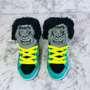 MWT Feiyue DELTA MID ANIMAL  F30098C -GREY/YELLOW/GREEN SIZE 11 KIDS